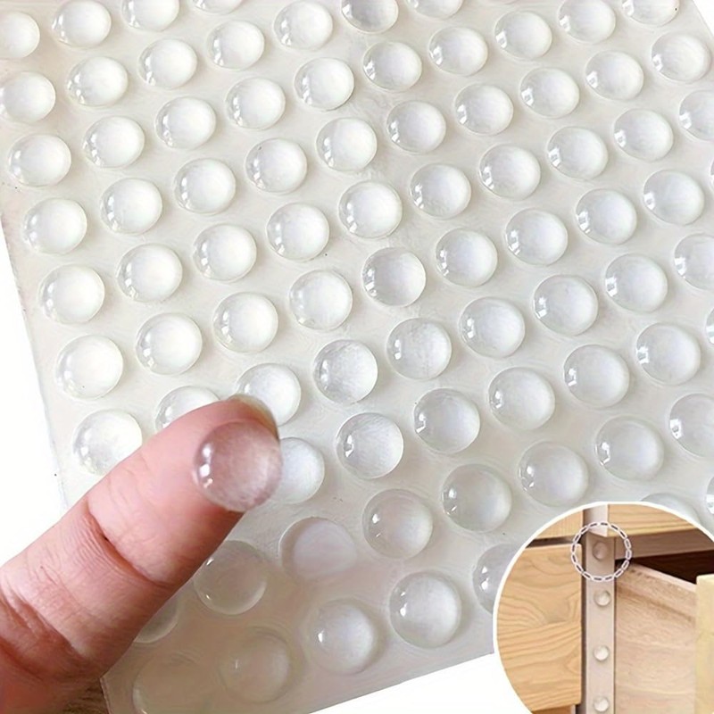 100Pcs Self-Adhesive Clear Rubber Bumpers, Noise Dampening Pads for Drawers,