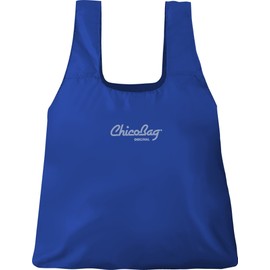 Chicobag Original Compact Reusable Grocery Bag with Attached Pouch and Carabiner Clip- 4 Pack Blue