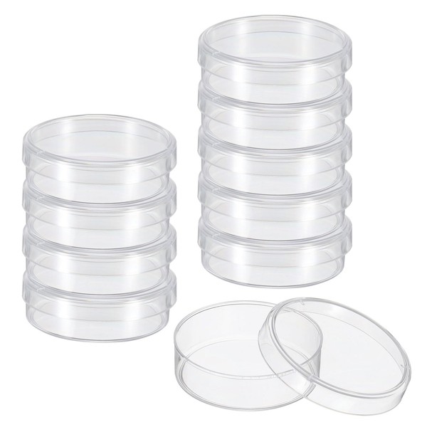 PATIKIL 35mm Plastic Petri Dishes with Lid, 10 Pcs Petri