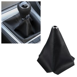SSNNUU Car Shift Boot,Carbon Fibre Leather Gear Shift Cover for Dust Prevention & Protection,Universal Car Interior Accessories Manual Automatic Shift Knob Cover(Black)