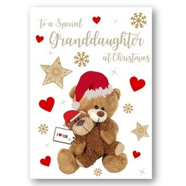 Second Ave Granddaughter Bear Heart Christmas Xmas Holiday Festive Greetings Card