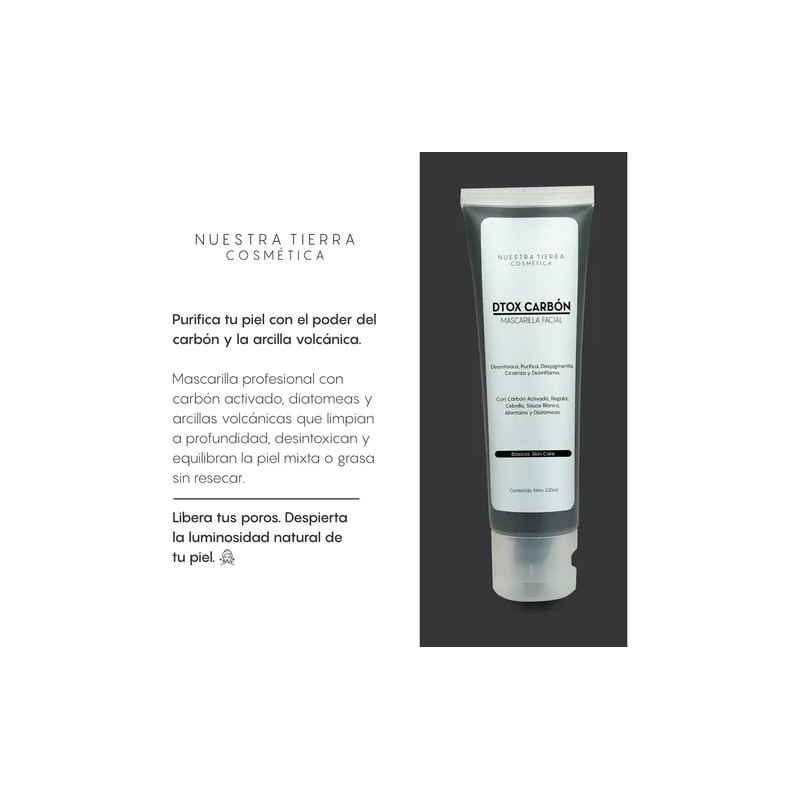 Mascarilla Facial Dtox Carbón Activado Regaliz 100grs Tipo de piel