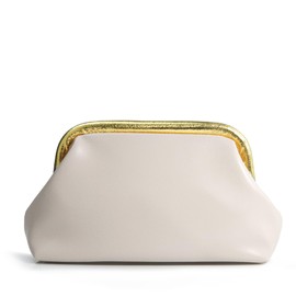 Women's Evening Clutch Purse with Detachable Chain Strap Soft Faux Leather Shoulder Bag for Evening Party,Wedding,Night Out (Ivory)