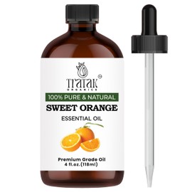 TRATAK ORGANICS TRATAK ORGANICS 100% Pure Sweet Orange Essential Oil 4 FL OZ C Essential Oil for Citrus Scent, Aromatherapy, Diffuser, Skin, Home Freshener, Therapeutic Grade, Premium Quality with Glass Dropper