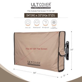 ULTCOVER Waterproof Outdoor TV Cover for 55-59 inch Outside Flat Screen Televisions with Mounts and Stands