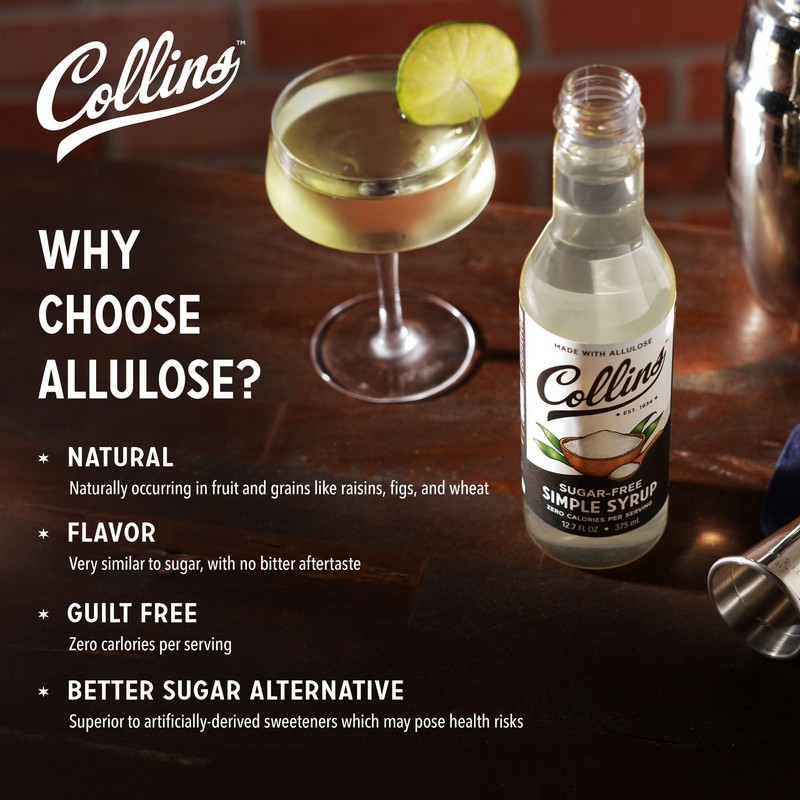 Collins Sugar Free Simple Syrup For Drinks, Sugar Free Coffee