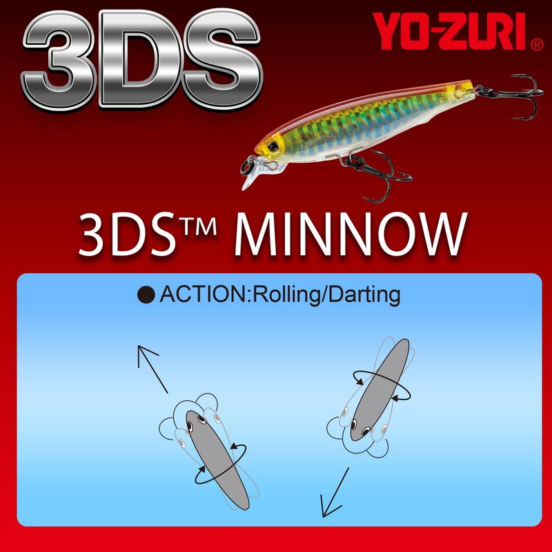 Yo-Zuri 3DS Minnow Suspending 2.75in Holo Ghost Shad