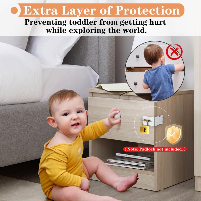 Mixizigoz 90 Degree Hasp Lock Latch, Right Angle Safe Padlock