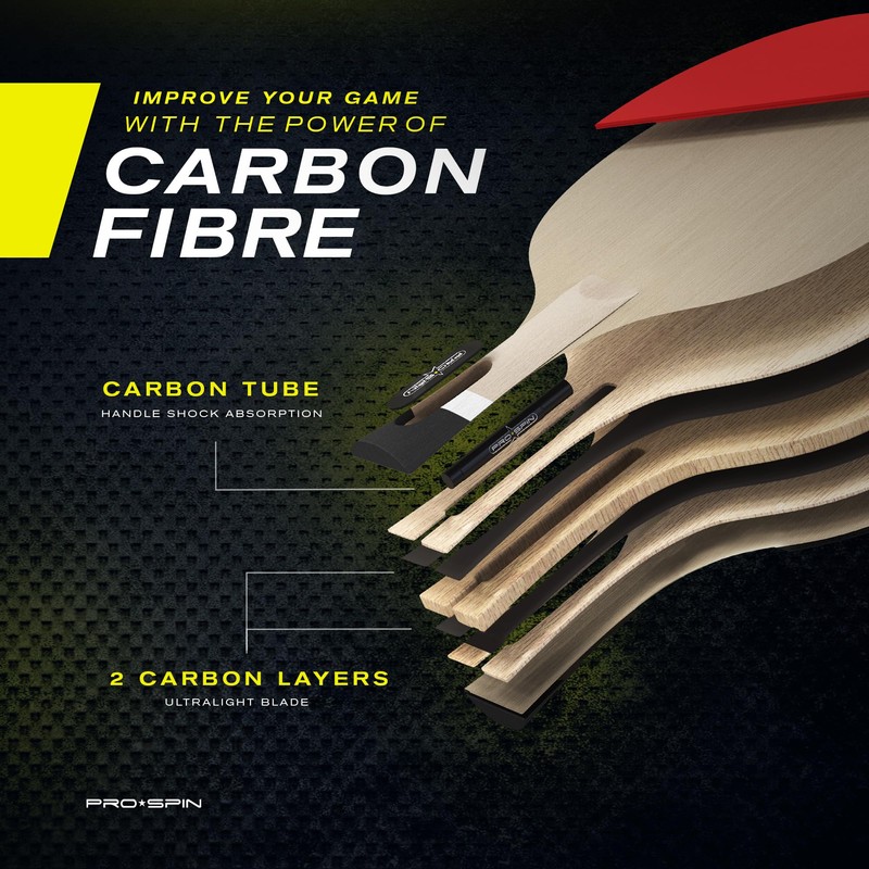 PRO SPIN Table Tennis Bat With Pro Carbon Fibre Technology