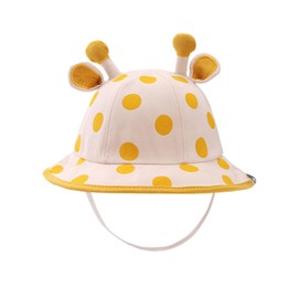 Sanqidu Cute Baby Boys Girls Hat 3D Animals Sun Protection Cap Toddler Preschoolers Summer Spring Beanie Hat (Polka Dots Giraffe Ear-Yellow)