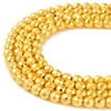 JM Design Titanium Gold Hematite Faceted Round Beads Size 6mm