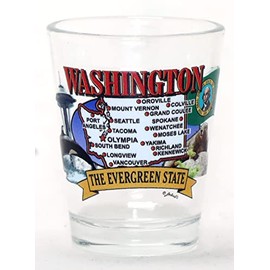 Washington State Elements Map Shot Glass