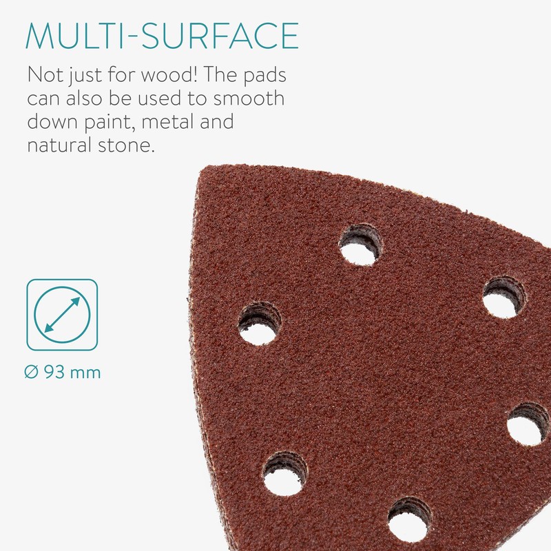Navaris 100 x Velcro Delta Sandpaper for Triangle Sanders -