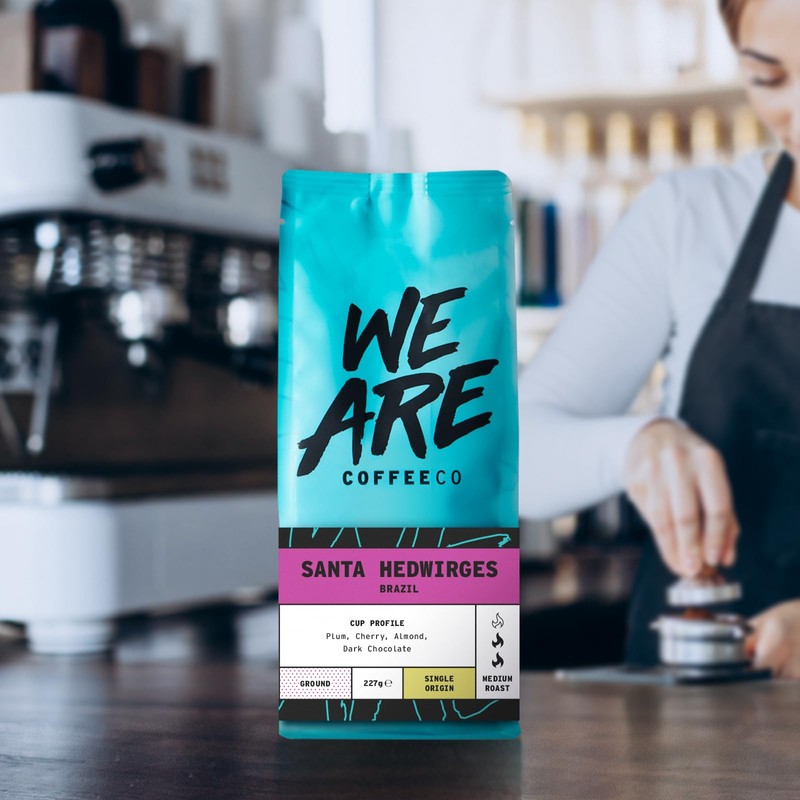Coffee Ground for Cafetiere, 227g Bag Brazilian Ground Coffee, 100%
