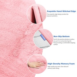 Baby Play Mat for Floor,1.3" Thick Memory Foam Tummy Time Mat for Toddlers,Infants,Kids,Water-Repellent Soft Nursery Rug,Extra Large Non Slip for Crawling&Yoga,Tatami Style for Living Room(Pink)