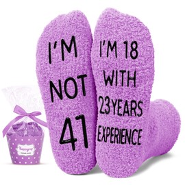 HAPPYPOP 41st Birthday Gifts Ideas for Women - Socks for 41 Year Old Woman, 41st Birthday Gifts for Female, 41 Year Old Gifts for Her