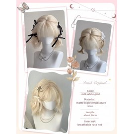 Will Like Blonde Wig Hair Wig Blonde, Short Blonde Wig for Women, Pony Wig Suitable for Carnival, Cosplay and Everyday Use