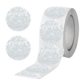 2 Inch Round Thermal Sticker Labels Thermal Printer Labels - Adhesive Circle Direct Thermal Labels for Barcode, Shipping, Customized Name Tags 250 Pcs (Silver)