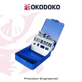 6pcs HSS 90 Degree Countersink Drill Bits Set (6.3, 8.3, 10.4, 12.4, 16.5 & 20.5mm) for Metal and Woodworking Chamfering Cutter Bits & Blue Tin Case