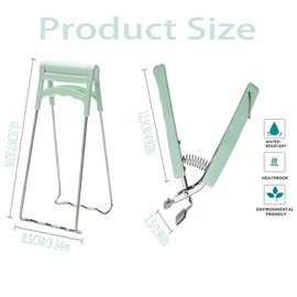 2 Pack Kitchen Hot Plate Gripper, Stainless Steel Bowl Clip, Kitchen Tongs Bowl Dish Pan Clips Tongs，Anti-Hot Bowl Dish Clip - Avoid Scalding Kitchenware Set (Light Green)