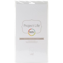 Becky Higgins 380011 Project Life Photo Pocket Page Protector-12 x Design H (12 Piece), Clear