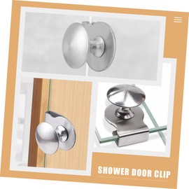 TEHAUX 2pcs Glass Door Pulls Elegant Clamp Handles for Showcase Cabinets Smooth Surface Easy Installation for Bathroom Kitchen Glass Doors Durable