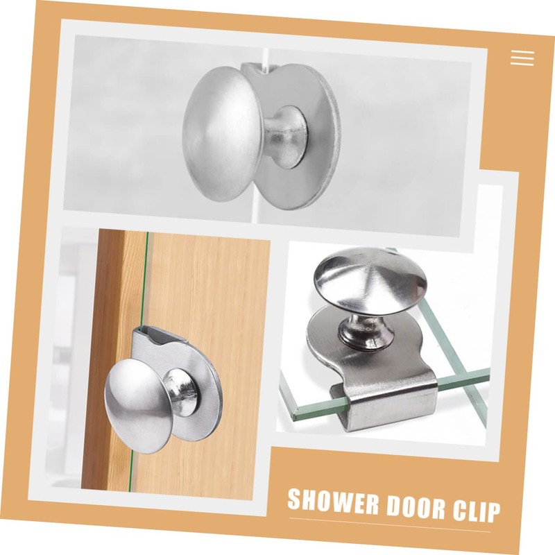 TEHAUX 2pcs Glass Door Pulls Elegant Clamp Handles for Showcase