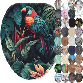 Sanilo Soft Close Toilet Seat ELONGATED, Quiet and Slow Close Lid and Seat, Strong Bumpers and Hinges (Exotic)