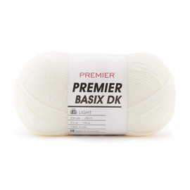 Premier Yarns Basix DK Weight Yarn, Made of Acrylic, Ideal Yarn for Crocheting and Knitting, Machine-Washable, Cream, 3.5 oz, 306 Yards