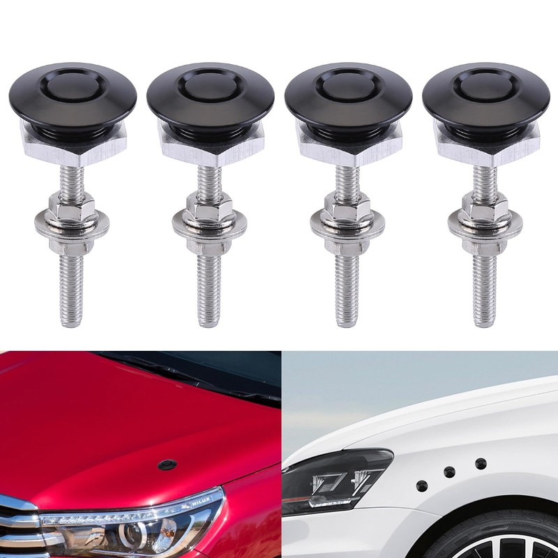 4Pcs Universal Aluminum Vehicle Hood Pins Quick Release Latch Bumper