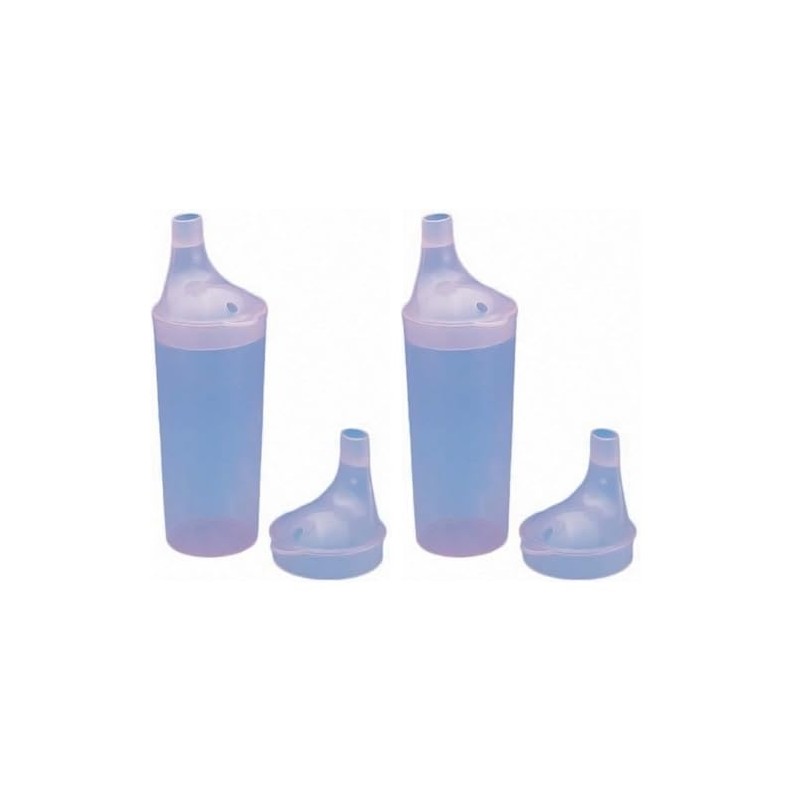 Drinking/Feeding Cup with 2 Spouts and Straw Holes. Small/Narrow Spout