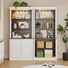 IDEALHOUSE White Bookshelf with Doors & Storage Cabinet, 5-Tier Tall