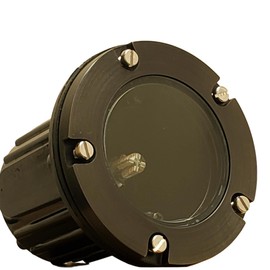 PROTRADE Flawless Brass Well Outdoor Light (Bronze) Clear Tempered Glass 5"x4.9" - 12V