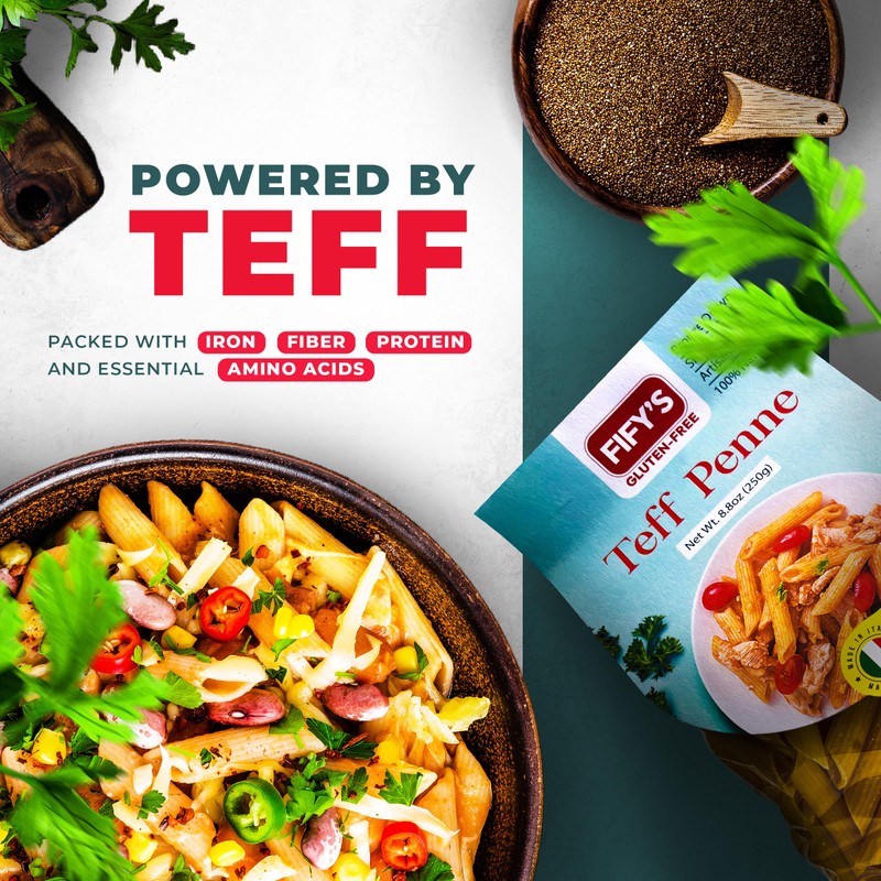 FIFY'S GLUTEN-FREE Teff Penne Pasta – All Natural, Nutrient-Rich Gluten