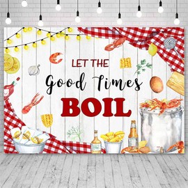 AIBIIN 7x5ft Let The Good Times Boil Backdrop Crawfish Boil Themed Birthday Backdrop Crawfish Boil Sea Backdrop Lobster Birthday Party Decoration Photography Props