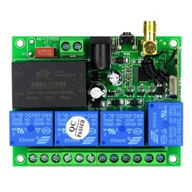 Control remoto inalámbrico universal AC110 V, 220 V, 4 canales, módulo receptor de radio, interruptor RF para puerta de cochera, abridor de cochera, contacto seco, no COM NC 110 V, módulo receptor