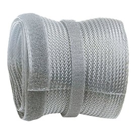 RICOO Universal Cable Tidy Z9135G-2 Wire Clip Management Trunking Holder Organiser Organizer Protector Duct Sleeve Cover/Velcro Hook and Loop Fastener Fastening Strips/2m Grey