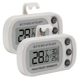 AITRIP 2 Pack Refrigerator Thermometer, Digital Freezer/Fridge Thermometer with Hook ，Easy to Read LCD Display, Max/Min Function for Home, Restaurants, Bars, Cafe