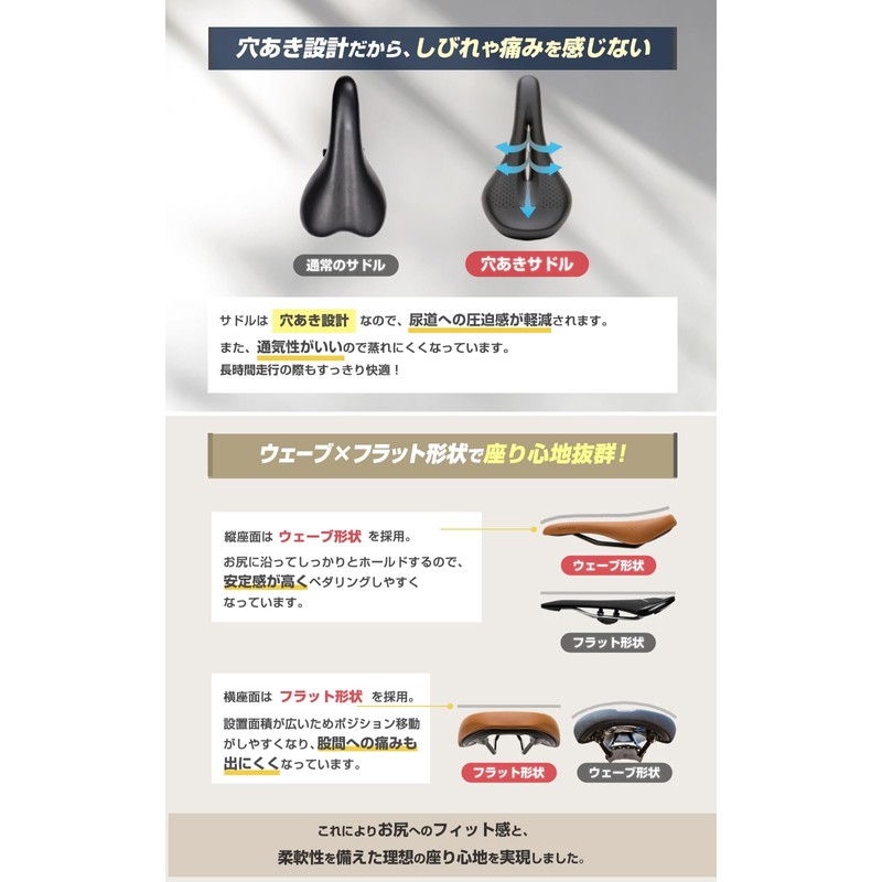 SMRG Bicycle Saddle Thick Cushion Hole Hole [JIS Standard] Road