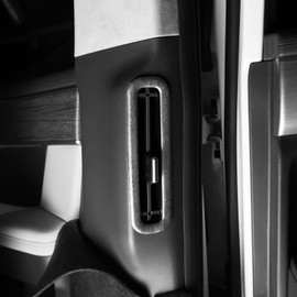 YOUTOOCAR 2PCS B-Pillar Rear AC Vent Trim Covers Compatible with Hyundai Santa Fe 2024-2025 Accessories (Wood Grain)