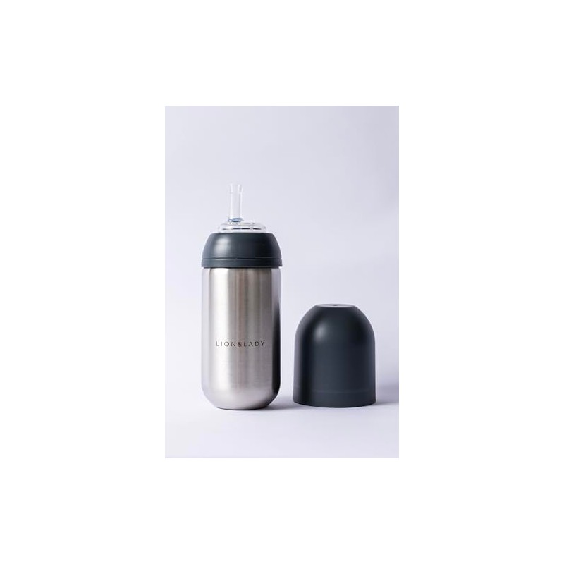 Toddler Straw Cup - 350ml 18/8 Stainless Steel (French Navy)