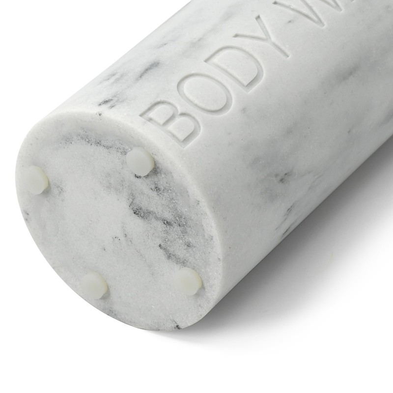Indecor Home Resin White Marbled Body Wash Engraved Bottle Refillable