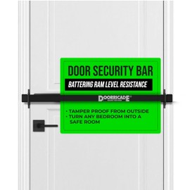 Door Security Bar-by Doorricade-Secure The Entire Width of Your Inward Opening Front Door-Safe Room. Fits Doors up to 32" Wide-Black Edition.