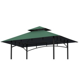 OIPUNSHLE Grill Gazebo Replacement Canopy Top, 5'x8' Double Tiered Replacement Canopy Roof, Grill Shelter Cover Roof Fit for Gazebo Model L-GG001PST-F (Green)
