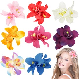 lower Hair Clips Hawaiian Hair Flowers Artificial Hibiscus Clips Summer Beach Hair Decoration (8colors)