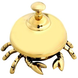 Vintage Antique Brass Crab Bell Hotel Counter Reception Bell Teacher Desk Bell