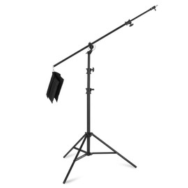 JINBEI 16.4FT 500cm Heavy Boom Arm with Sandbag Light Stand 22LBS Bearing Rotatable Adjustable Aluminum Holding Arm Load M-3 for Studio Photography Video