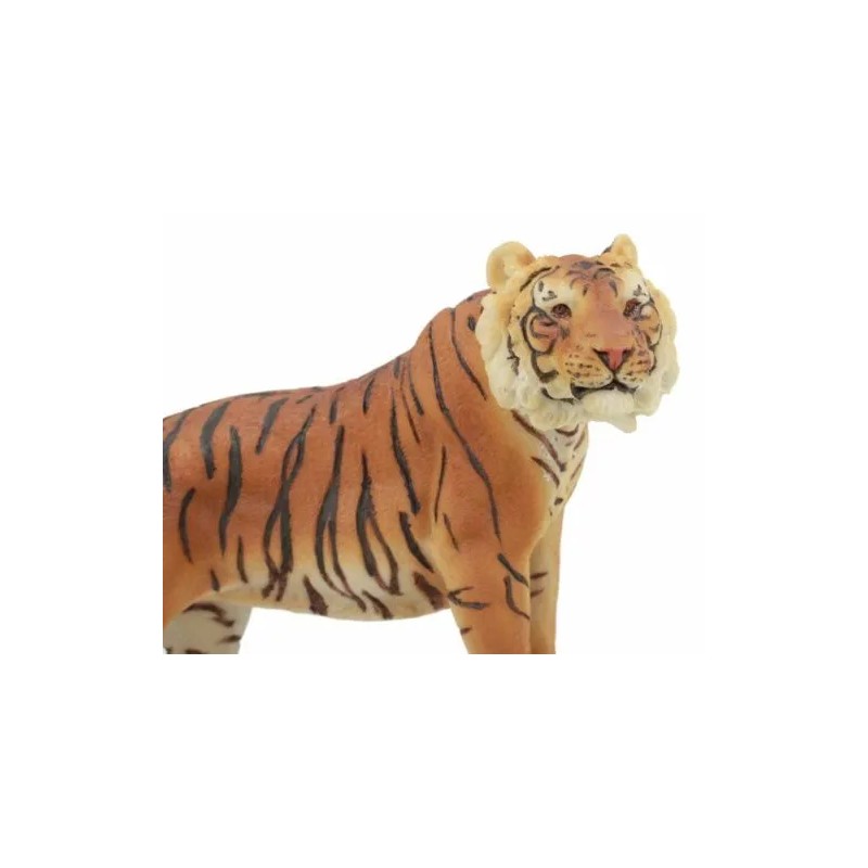 Sultan Orange Bengal Tiger On Rock Statue 7.25"Long Giant Cat