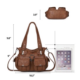 Purses and Handbags for Women Small Hobo Shoulder Bags Soft PU Leather Multi Pockets Tote Bag