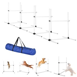 plzzree Dog Agility Jump Training Equipment: Dog Agility Jumps Course with Adjustable Height Jump Bars Included Carry Bag - Dog Jumping Hurdles Training Set Indoor & Outdoor